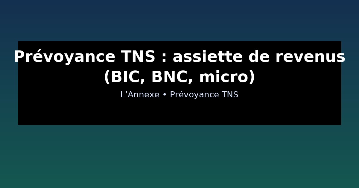 Prévoyance TNS : assiette de revenus (BIC, BNC, micro)