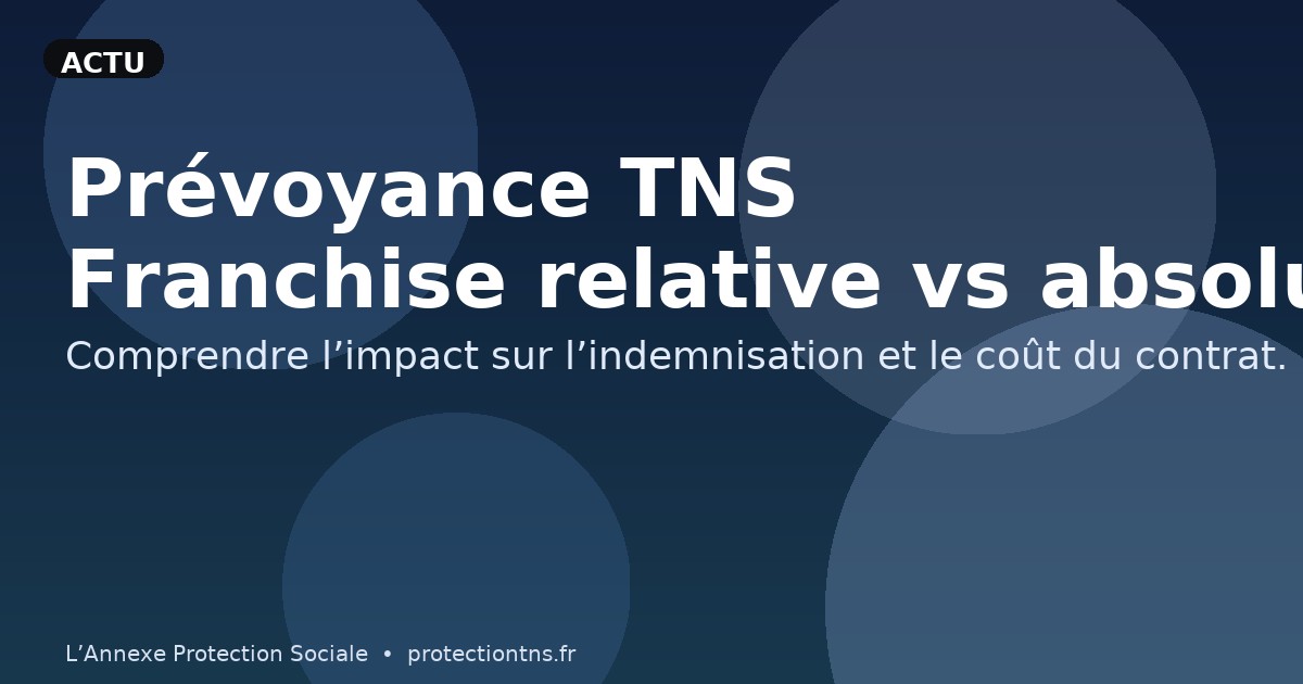 Prévoyance TNS : franchise relative et absolue