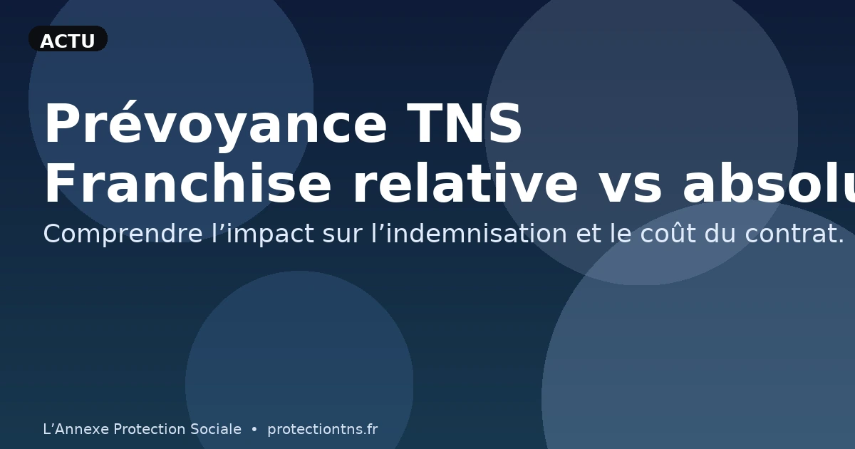 Prévoyance TNS : franchise relative et absolue